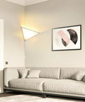 Plug In Corner Light 2 Pack With Switch, Modern Triangle Wall Light Fixture With Acrylic White Shade in living room corner