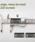 All-Metal Digital Caliper 0 To 4 Inches For DIY Home Projects And 3D Printing, measuring 20.56 mm on large LCD screen