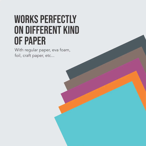 Colored paper stack showing materials used with Six Shapes 1 Inch Paper Punches For Crafting Scrapbooking And Card Making