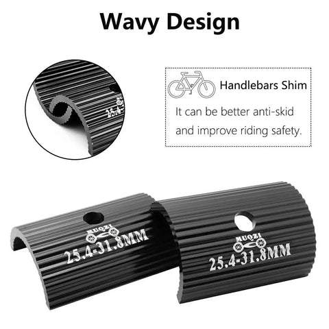 Wavy design of 25.4 To 31.8 Mm Handlebar Spacer Adapter For Bikes, Aluminum Alloy Stem Reducer, anti-skid feature shown