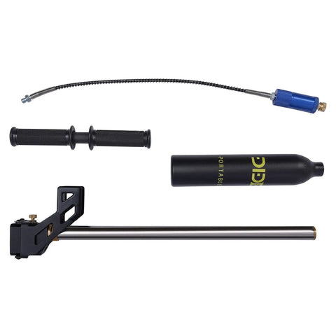 Compact Scuba Tank 3.0 Cu Ft 3000 PSI With 4500 PSI High Pressure Pump Dive Kit components including tank and pump parts