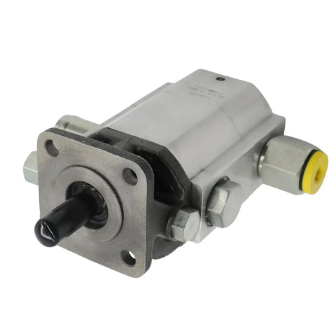 16GPM 2 Stage 3000 PSI Hydraulic Log Splitter Pump Aluminum Gear Drive with metal fittings, front view