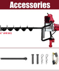 Powerful Electric Post Hole Digger With Reverse Function 1500W 110V 6 Inch Drill Bit Heavy Duty Post Digger accessories