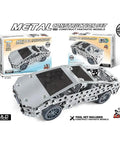 Stainless Steel Model Car Kit For Adults A Do It Yourself 3D Puzzle And Mechanical Engineering Toy shown with packaging
