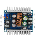Kickstart Your Builds With This Built Tough 300W 20A Adjustable Buck Converter Step Down Regulator with copper terminals and heat sink.