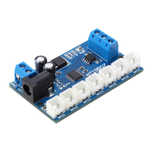 7 Channel RS485 Temperature Sensor Module With 6-24V Power Supply And Cascading Up To 247 Modules For PLC And Paperless Recorder Use