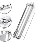 Heavy Duty Aluminum Door Closer With Spring Soft Close, Adjustable 0 To 180 Degree Closure, Black-S Finish, silver detail view