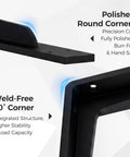 Heavy Duty L Shelf Brackets Matte Black Stainless Steel Floating Shelf Mounts showing polished round corners and 90° design