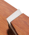 Close-up of tool steel iron blade on Premium Professional Grade Single Pull Hand Planer for precise cutting.