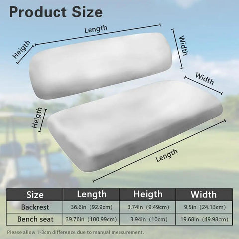 Product dimensions for Tropical Flower Golf Cart Seat Cover Set Front And Rear With Breathable Fabric And Split Backrest