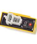 Digital Adjustable 9 Curves DC Racing CDI Box 6 Pin for CG engines with connector and button in yellow casing