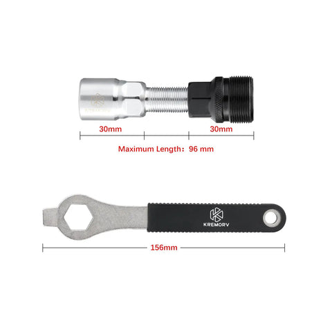 Bike Crank Extractor And Bottom Bracket Tool Kit With 16mm Spanner Wrench Compatible With Shimano ISIS Octalink BSA And SRAM shown