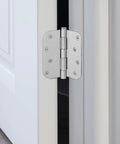Four Inch Satin Nickel Interior Door Hinges Two Pack Rock Solid Steel Build delivers smooth swinging action close-up view.