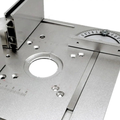 Dead On Aluminum Router Table Insert Plate engineered for quick flip swaps, featuring mounting holes for precise wood milling.