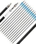 12 Pack 30 Inch Archery Aluminum Arrows With Spine 300 For Target Practice And Hunting Field Points For Recurve Or Compound Bows