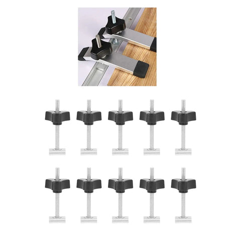 Heavy Duty Stainless Steel T Track Kit For Woodworking And Metalwork With 10 Bolts Nuts Washers And Slide Controls Built Tough For Durable Joinery Guide System For Home Shops, T-slot clamps set