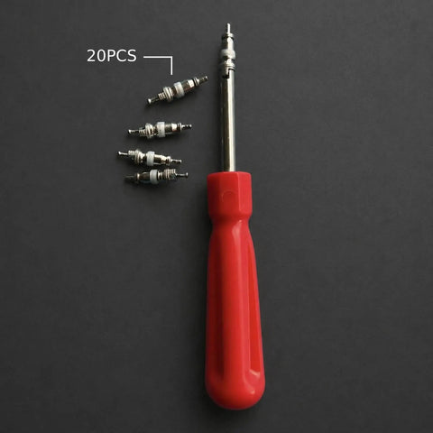 R410A And R32 Valve Core Kit For Air Conditioners Metal Lightweight Spare Part Set With Wrench And Accessories Pro Grade Versatile Replacement Tool 20 Pieces For Easy Maintenance