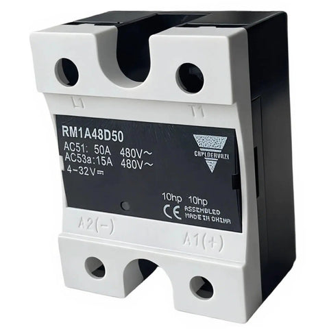 50 Amp Solid State Relay For 42 To 530Vac 4 To 32Vdc Control Plug And Play Single Phase Zero Cross Panel Mount SSR