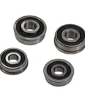 Windmill Bearing Repair Kit For Lawn Garden Eight Foot Yard Ornament Fan With One Half Inch ID By One And Three Eighths Inch OD And Three Eighths Inch ID By One And A Quarter Inch OD Durable Bearing Steel For No Fuss Easy Install On Eight Foot Hub, showing 4 metal bearings on white background.