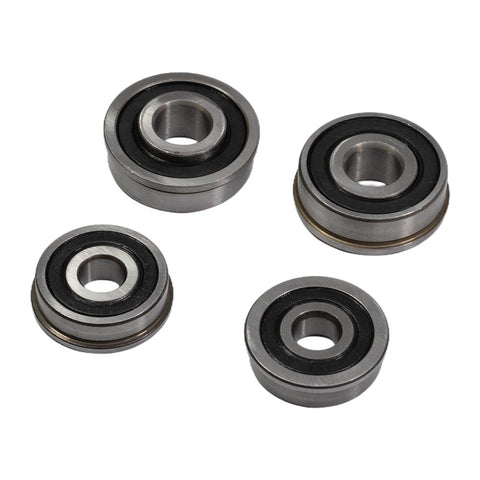 Windmill Bearing Repair Kit For Lawn Garden Eight Foot Yard Ornament Fan With One Half Inch ID By One And Three Eighths Inch OD And Three Eighths Inch ID By One And A Quarter Inch OD Durable Bearing Steel For No Fuss Easy Install On Eight Foot Hub, showing 4 metal bearings on white background.