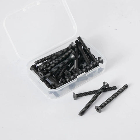 Box of M4x6mm Flat Head Hex Socket Cap Screws 50 Pieces, Heavy Duty Countersunk Bolts, 10.9 Grade Alloy Steel Black Oxide Finish