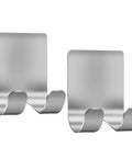 Heavy Duty Stainless Razor Holder Hook Set 2 Pack Self Adhesive No Tools Needed No Drill Bathroom And Kitchen Organizer