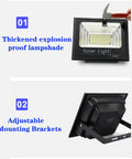 Solar Security Lights 200W300W400W800W, Solar Powered Floodlights Led H, thickened explosion proof lampshade and adjustable mounting brackets.