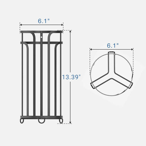 2 Pack Free Standing Toilet Paper Holder Tower For 3 Rolls Black Space Saving Workhorse Bathroom Organizer size diagram
