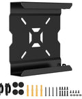 Hella Secure Vesa And Under Desk Wall Mount Bracket For Small Form Factor Tiny Desktop Towers featuring heavy duty steel design and accessories.
