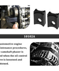 Heavy Duty Shop Grade 6 Pack Camshaft Timing Lock Tools And Cam Phaser Engine Service Kit Tough Polypropylene Build shown in use.