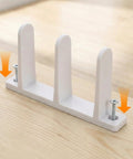 Four Pack Sliding Closet Door Floor Guide Set Built To Last With Universal ABS Bottom Guides Fit One And Three Eighths Inch Doors Complete Track Kit With Screws For Easy No Fuss Cabinet Installation White, white ABS floor guide with screws