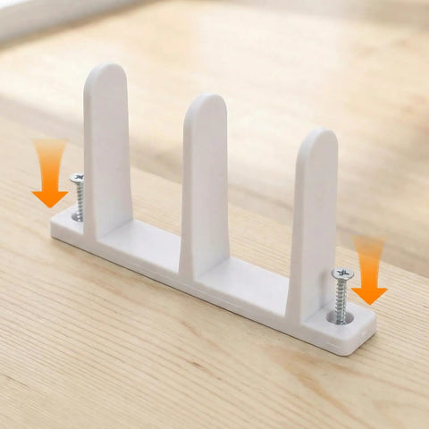 Four Pack Sliding Closet Door Floor Guide Set Built To Last With Universal ABS Bottom Guides Fit One And Three Eighths Inch Doors Complete Track Kit With Screws For Easy No Fuss Cabinet Installation White, white ABS floor guide with screws