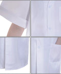White Short Sleeve Lab Coat XL Costume For Adults And Teens Unisex Scientist Doctor Outfit With Stethoscope And ID Card Accessories