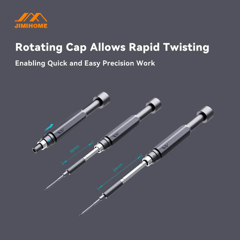 Rotating cap feature of the One Hundred Piece Precision Screwdriver Set With Ratchet And Magnetic Tweezers For Electronics PCs Laptops