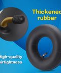 4.10/3.50-4 Replacement Inner Tube With Bent Valve Stem, 10 Inch Outer Diameter, thick rubber for 4 Inch Rims view