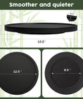 Your Go To Non Skid Bamboo Lazy Susan Turntable For Kitchen Countertops And Tables 13.2 Inch Wood Organizer In Black dimensions