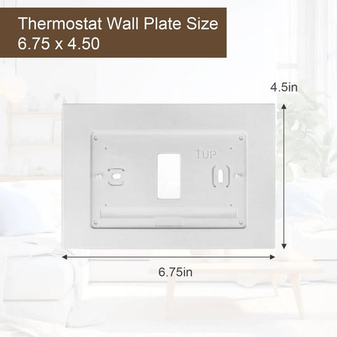 Durable White Wall Plate Cover For WiFi Programmable Thermostat And Smart Thermostat Easy Clean Faceplate, 6.75x4.5 in size