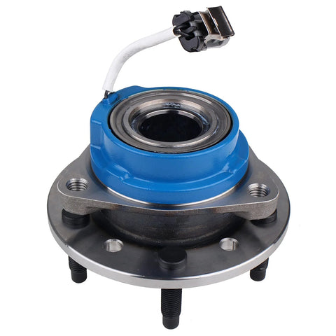 Front Wheel Hub And Bearing Assembly For 2004 2005 Chevy Classic, 1997 2003 Malibu, 1999 2004 Oldsmobile Alero, 1997 1999 Cutlass, 1999 2005 Pontiac Grand Am With ABS, For Your Daily Ride, Premium OE Replacement For A Smooth Ride And Quiet Operation, showing detailed front view with ABS connector.