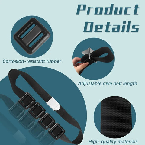 4 Pcs 1.1 Lb Scuba Weight Belt With Metal Block Buckle Coated Dive Weights Nylon Belt For Free Diving And Depth Dives