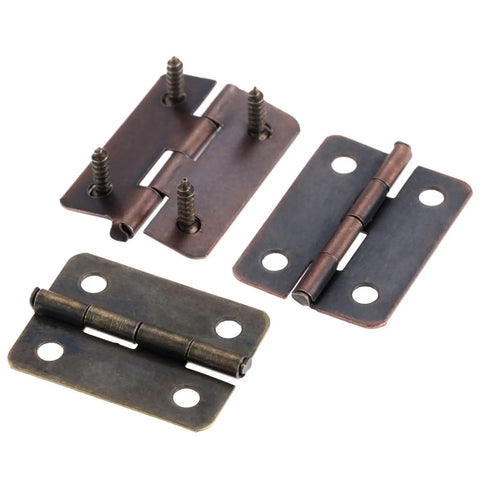 Ten Pack Antique Cabinet Hinges Boasting Top Shelf Vintage Craftsmanship And No Sweat Screw Mounting For Wood Boxes Doors And Lockers 25X18Mm.