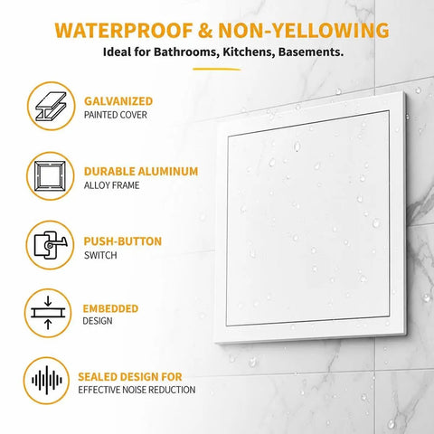 Heavy Duty Push To Open Aluminum Access Panel For Drywall Ceilings And Walls Solid Build Inspection Hatch Cover with waterproof painted finish.