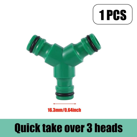 Heavy Duty Garden Hose Connector Kit With Quick Connect Fittings For 12 16 And 25mm Pipes To Fix Leaks Fast And Keep Your Water Flow Strong, 16.3mm 3-way green connector