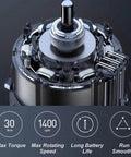 Badass Heavy Duty Brushless Cordless Drill And Screwdriver Workhorse Featuring Lightning Fast Type C Charging And Serious High Torque Output For Diy And Smart Home Projects motor close-up showing max torque of 30 N-m and speed.