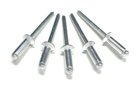 Aluminum Countersunk Blind Rivets 3/16 Inch Diameter Pop Rivets, 50 Count, Flush Head, 120 Degree, Grip Range 3/16 x 3/8 Inch, shown front view