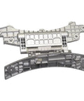 Top view of Washer Door Hinge Replacement Part 8183202 Must Have For W10005090 W10200695 WP8183202 AP3964197 1200655 AH1486294 EA1486294 PS1486294 Fits Multiple Front Load Washers, metal hinge with rectangular grid detail.