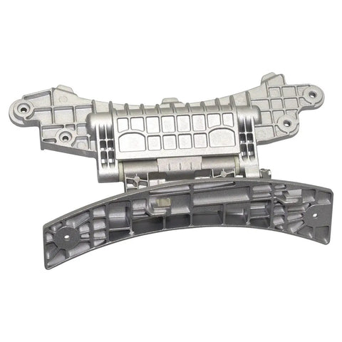Top view of Washer Door Hinge Replacement Part 8183202 Must Have For W10005090 W10200695 WP8183202 AP3964197 1200655 AH1486294 EA1486294 PS1486294 Fits Multiple Front Load Washers, metal hinge with rectangular grid detail.