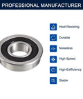Front view of HiPicco FR4-2RS flanged ball bearing, 1/4 in bore, 5/8 in OD, double rubber seals, chrome steel
