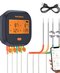 WiFi Meat Thermometer For Smoker And Oven With Four Probes, Digital Grill Thermometer With App Calibration Graph, mobile display