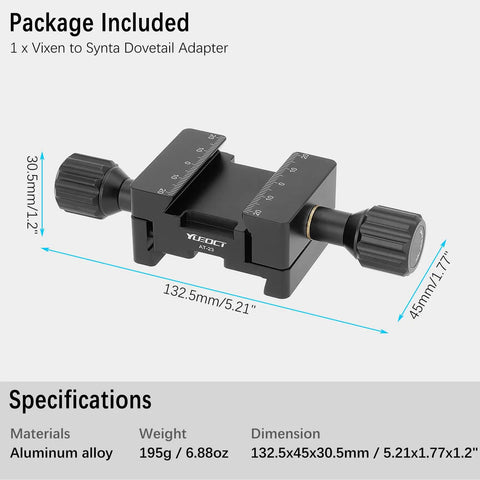 Vixen To Synta Dovetail Adapter For Telescope Gear Female To Female Dovetail Saddle Mount Base Attach Synta Dovetails On Vixen V Series Simple Drop In Loading For OTA Guides And Finders