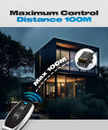 Wireless 12V Remote Switch With 30A Relay, 433MHz RF Control For 12V-72V DC Motors depicted controlling house lights